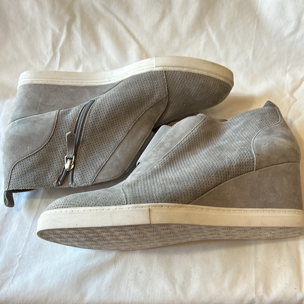 Linea Paolo Gray Felicia Suede Wedge Sneakers-Size 12 M NWOB - Picture 7 of 12